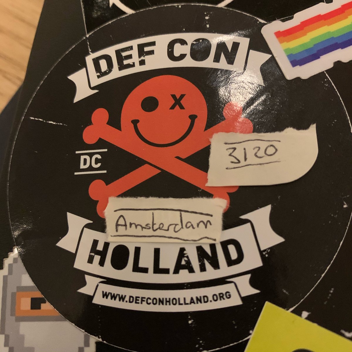 DC3115 logo stickered altered to be DC3120 sticker with pen and paper